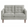 Scranton & Co Mid-Century 2-Cushion Loveseat in Smoke Gray Fabric