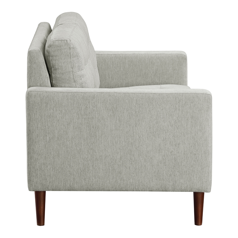 Scranton & Co Mid-Century 2-Cushion Loveseat in Smoke Gray Fabric