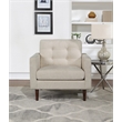 Scranton & Co Mid-Century Arm Chair in Cream Fabric with Tapered Legs