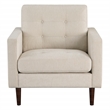 Scranton & Co Mid-Century Arm Chair in Cream Fabric with Tapered Legs
