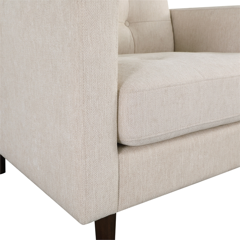 Scranton & Co Mid-Century Arm Chair in Cream Fabric with Tapered Legs