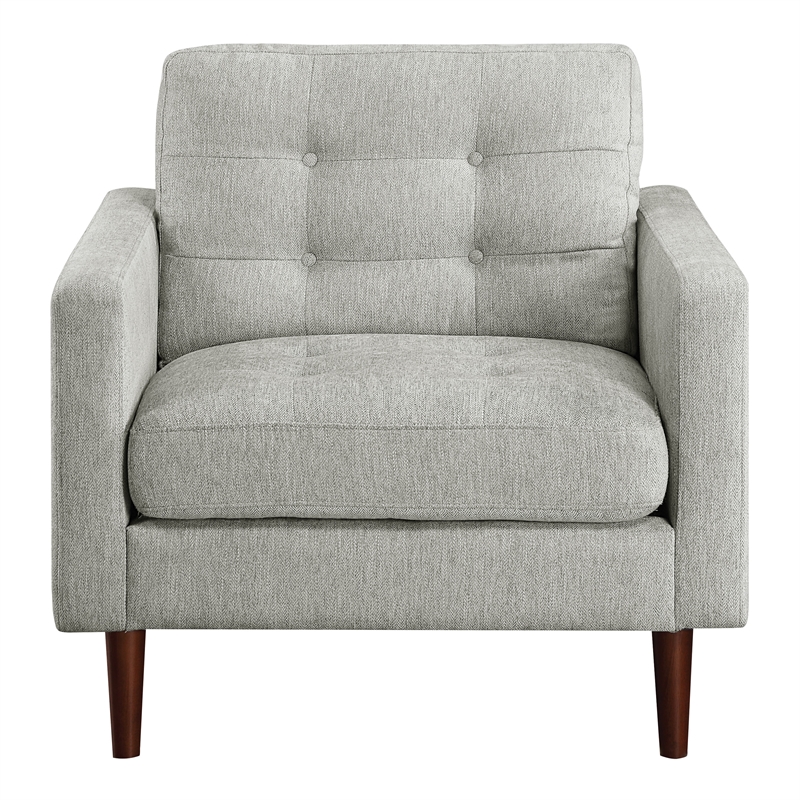Scranton & Co Mid-Century Arm Chair in Smoke Gray Fabric Tapered Legs