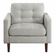 Scranton & Co Mid-Century Arm Chair in Smoke Gray Fabric Tapered Legs