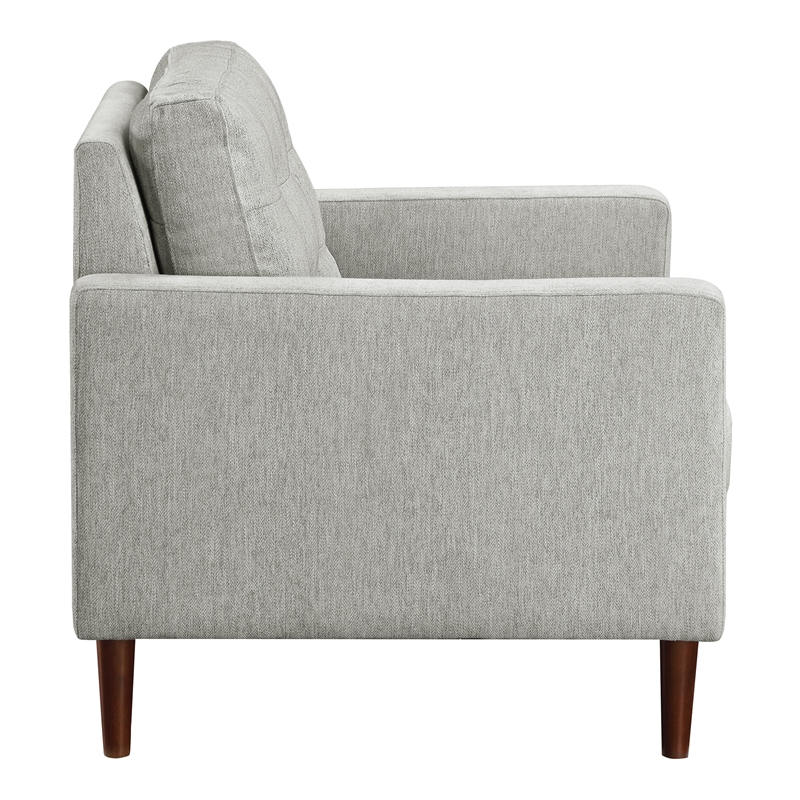 Scranton & Co Mid-Century Arm Chair in Smoke Gray Fabric Tapered Legs