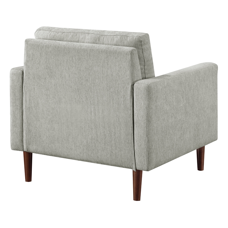Scranton & Co Mid-Century Arm Chair in Smoke Gray Fabric Tapered Legs