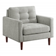 Scranton & Co Mid-Century Arm Chair in Smoke Gray Fabric Tapered Legs