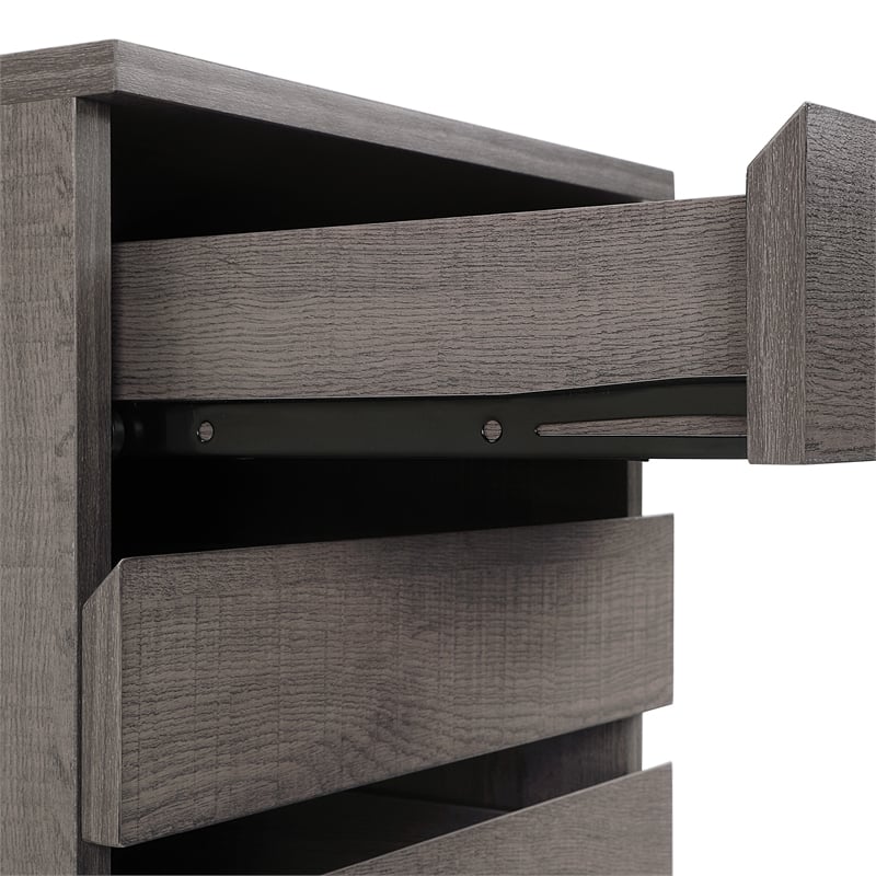 Scranton & Co 4-Drawer Mobile Storage Cart in Farm Oak Engineered Wood