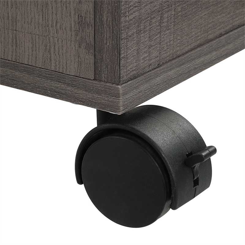 Scranton & Co 4-Drawer Mobile Storage Cart in Farm Oak Engineered Wood