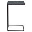 Scranton & Co Solid Black Marble C-Table Set of 2 with Metal Base