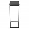 Scranton & Co Solid Black Marble C-Table Set of 2 with Metal Base