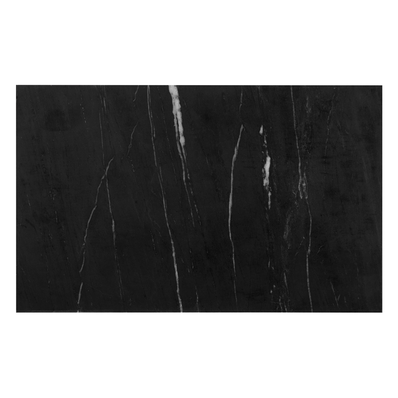 Scranton & Co Solid Black Marble C-Table Set of 2 with Metal Base