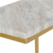 Scranton & Co Solid White Marble C-Table Set of 2 Gold Tone Metal Base
