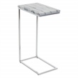 Scranton & Co Solid Gray Marble C-Table Set of 2 Chrome Metal Base