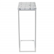 Scranton & Co Solid Gray Marble C-Table Set of 2 Chrome Metal Base