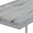 Scranton & Co Solid Gray Marble C-Table Set of 2 Chrome Metal Base