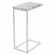 Scranton & Co Solid Gray Marble C-Table Set of 2 Chrome Metal Base