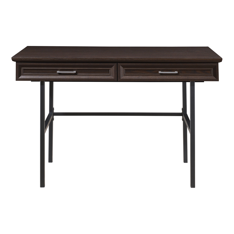 Scranton & Co Writing Desk with Lockdowel Assembly in Espresso Engineered Wood
