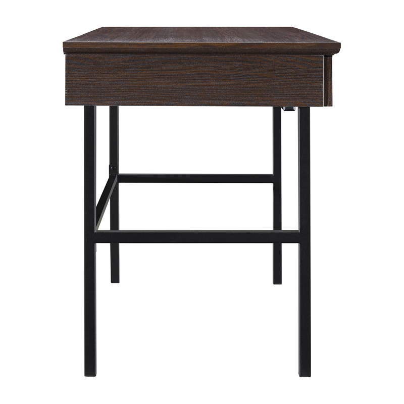 Scranton & Co Writing Desk with Lockdowel Assembly in Espresso Engineered Wood