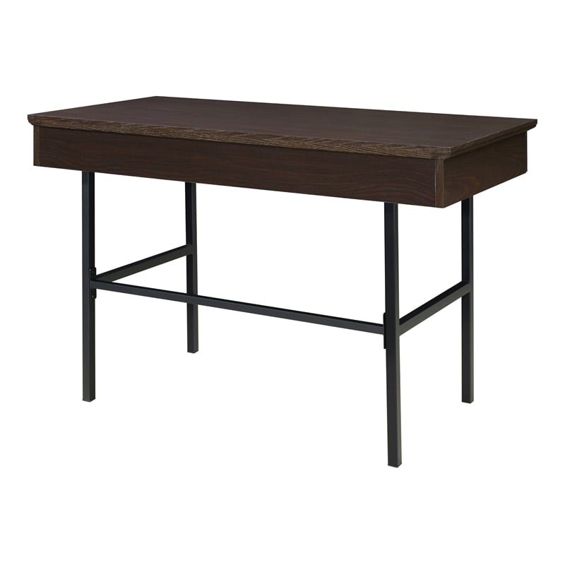 Scranton & Co Writing Desk with Lockdowel Assembly in Espresso Engineered Wood
