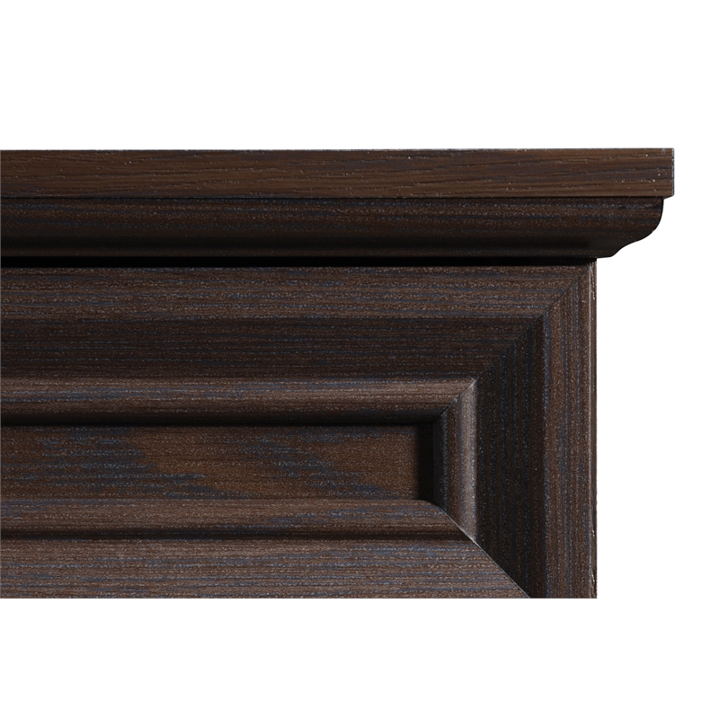 Scranton & Co Writing Desk with Lockdowel Assembly in Espresso Engineered Wood