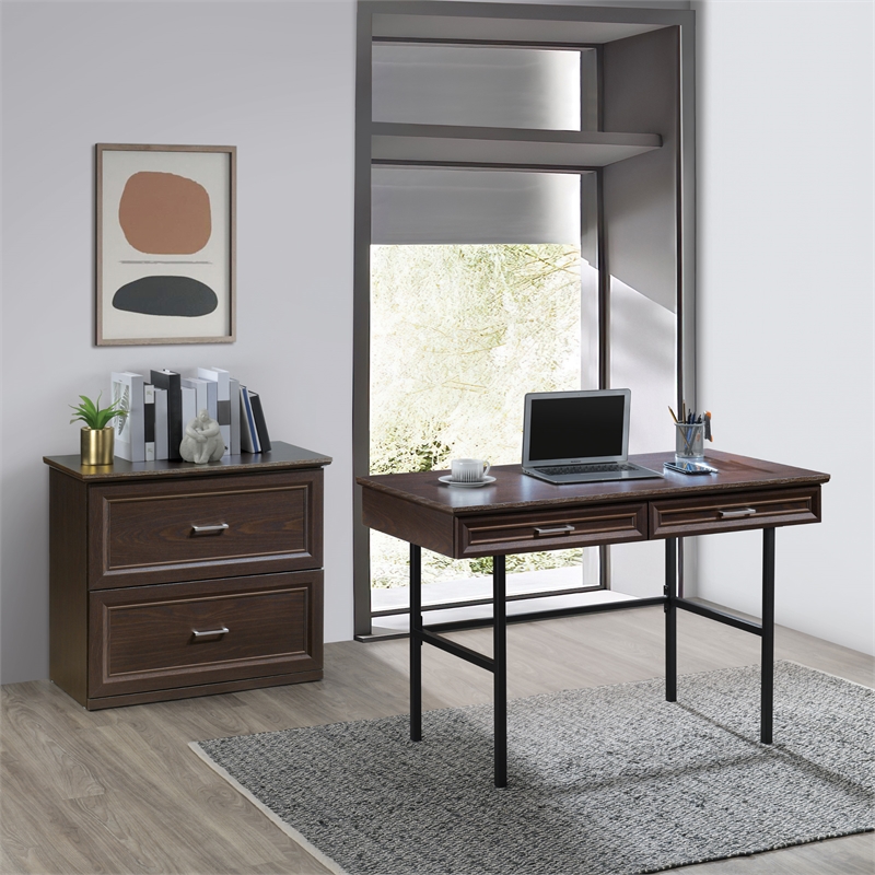 Scranton & Co 2-Drawer Lateral File Cabinet in Espresso Engineered Wood