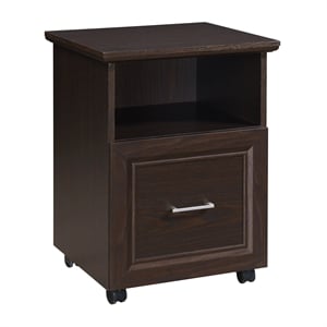 Scranton & Co Rolling File Cart with Lockdowel Assembly in Espresso Wood