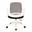 Scranton & Co Black Mesh Office Chair with White Frame and Flip Arms