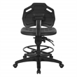 Scranton & Co Black Urethane Intermediate Drafting Chair with Footrest
