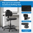 Scranton & Co Black Urethane Intermediate Drafting Chair with Footrest
