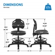 Scranton & Co Black Urethane Intermediate Drafting Chair with Footrest