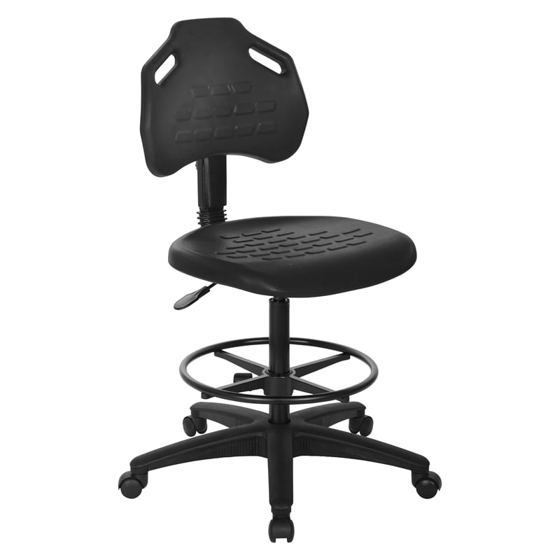Scranton & Co Black Urethane Drafting Chair with Adjustable Footrest