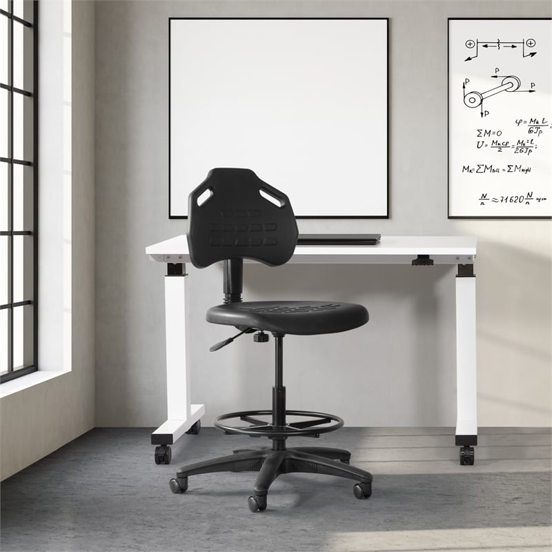 Scranton & Co Black Urethane Intermediate Drafting Chair Adjustable Footrest
