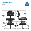 Scranton & Co Black Urethane Intermediate Drafting Chair Adjustable Footrest