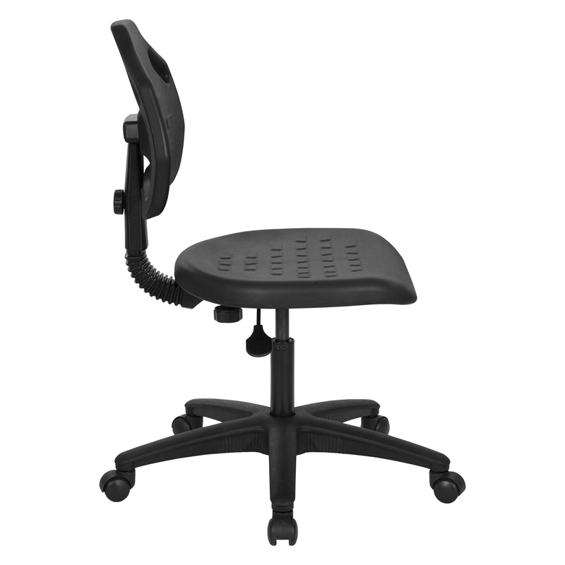 Scranton & Co Black Urethane Armless Task Chair with GREENGUARD Certification