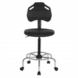Scranton & Co Black Urethane Intermediate Drafting Chair with Chrome Base