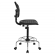 Scranton & Co Black Urethane Intermediate Drafting Chair with Chrome Base