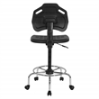 Scranton & Co Black Urethane Intermediate Drafting Chair with Chrome Base