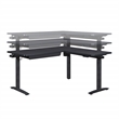 Scranton & Co L-Shape Electric Lift Gaming Desk in Steel Gray Carbon Fiber