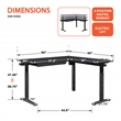 Scranton & Co L-Shape Electric Lift Gaming Desk in Steel Gray Carbon Fiber