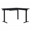 Scranton & Co L-Shape Electric Lift Gaming Desk in Steel Gray Carbon Fiber