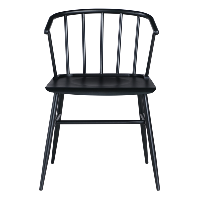 Scranton & Co All Metal Curved Back Dining Chair in Black Farmhouse Style