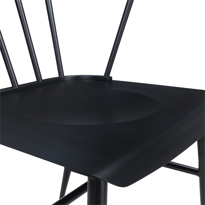Scranton & Co All Metal Curved Back Dining Chair in Black Farmhouse Style