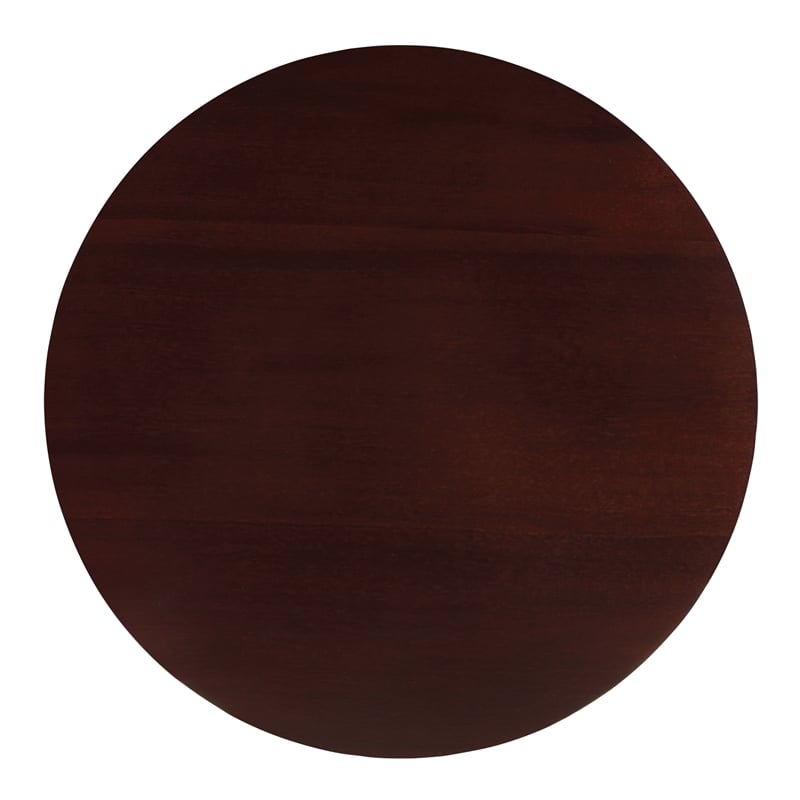 Scranton & Co 3-Shelf Round End Table in Espresso Solid Wood Finish