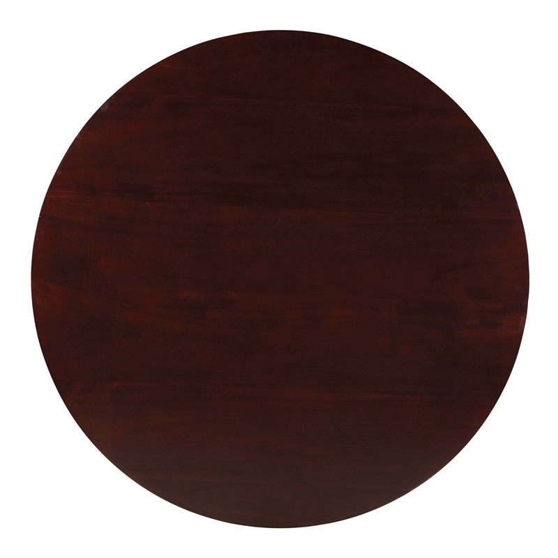 Scranton & Co Round Coffee Table with Lower Shelf in Espresso Solid Wood