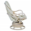 Scranton & Co Linen White Rattan Swivel Rocker Chair White Wash Frame