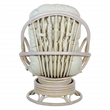 Scranton & Co Linen White Rattan Swivel Rocker Chair White Wash Frame
