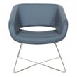 Scranton & Co Blue Faux Leather Accent Chair with Chrome Base