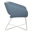 Scranton & Co Blue Faux Leather Accent Chair with Chrome Base