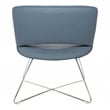 Scranton & Co Blue Faux Leather Accent Chair with Chrome Base