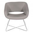 Scranton & Co Gray Faux Leather Accent Chair with Chrome Base